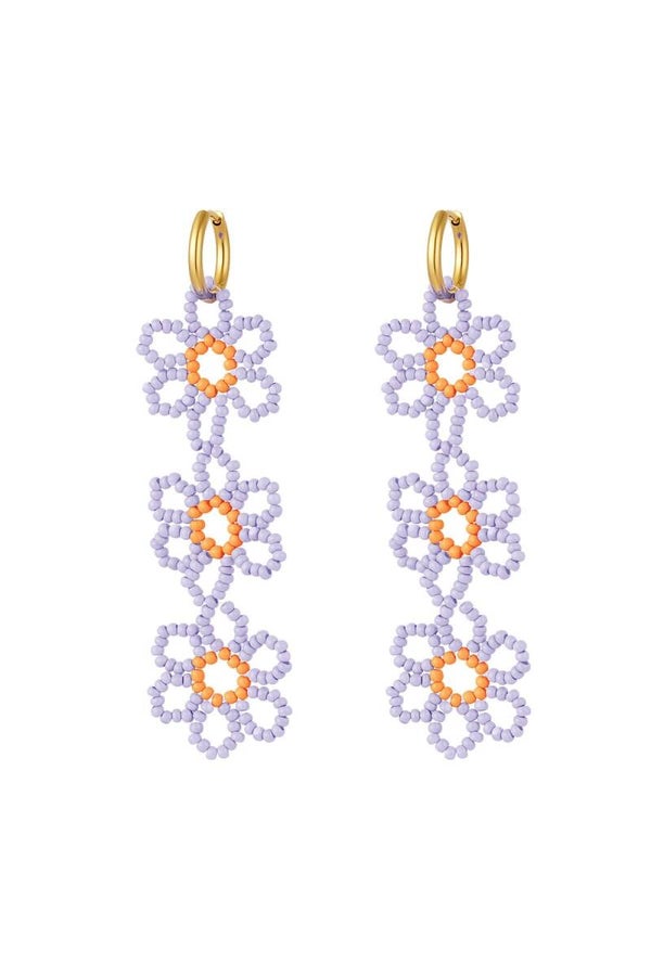 Oorbellen | RVS | 3 bloemen