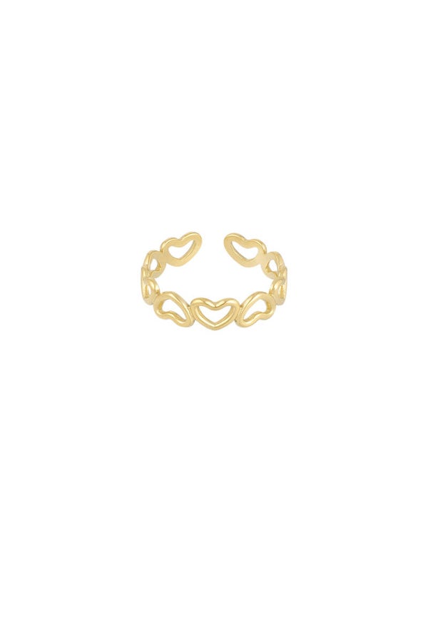 Ring | RVS | open hartjes | One size