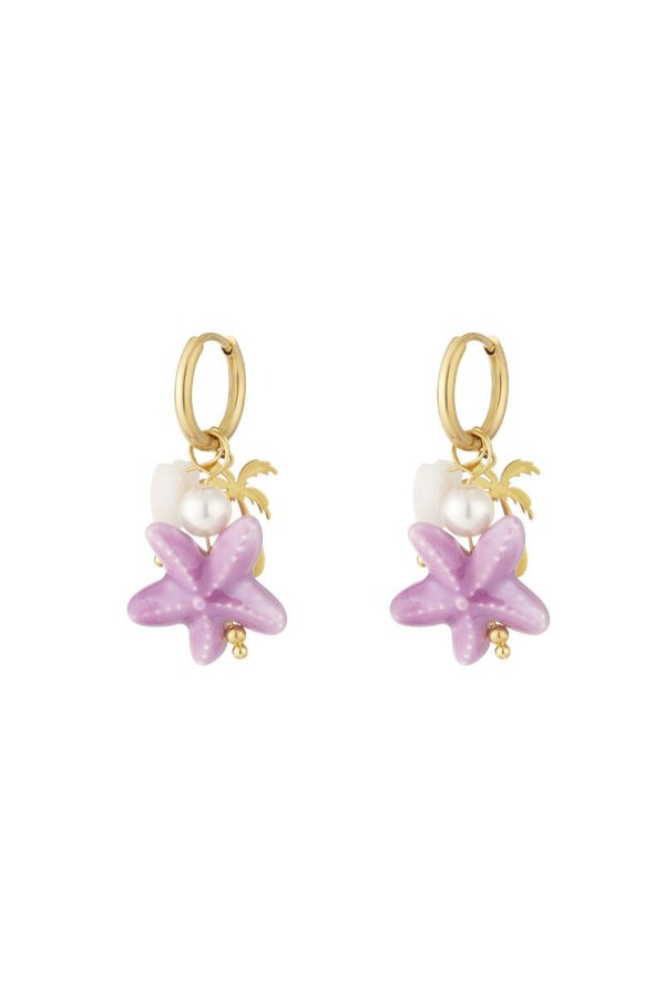 Oorbellen | RVS | Goud | Palm paradise