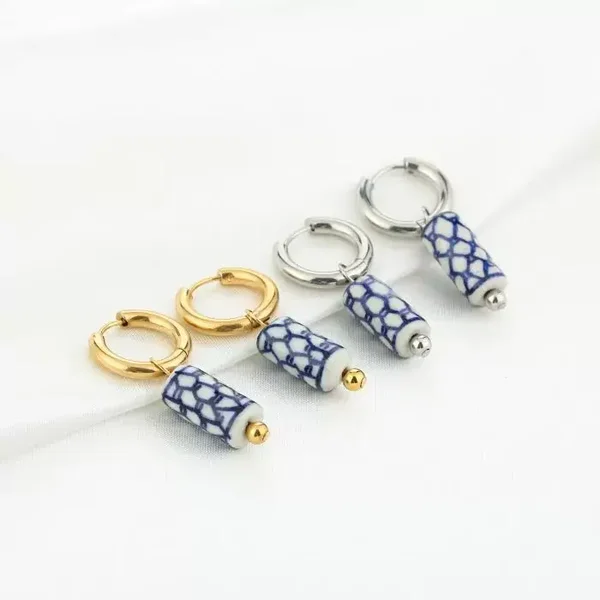 Oorbellen | RVS | Steen