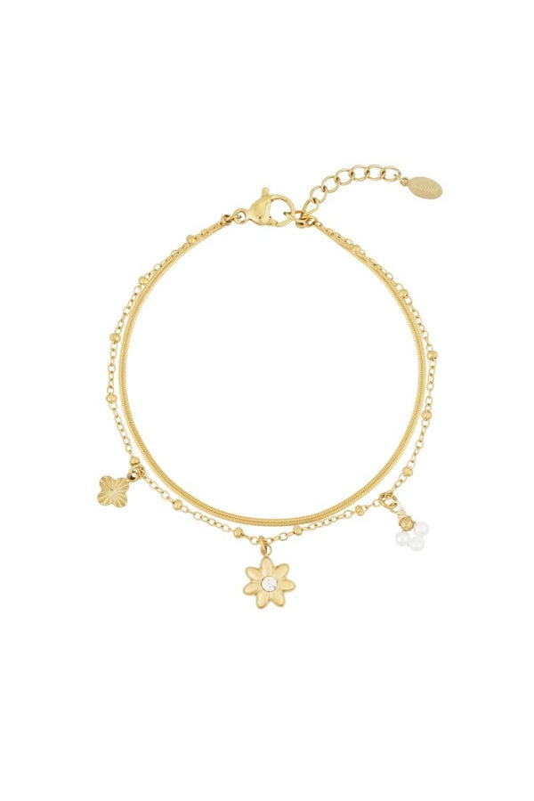 Armbandje | RVS | Bloemen bracelet