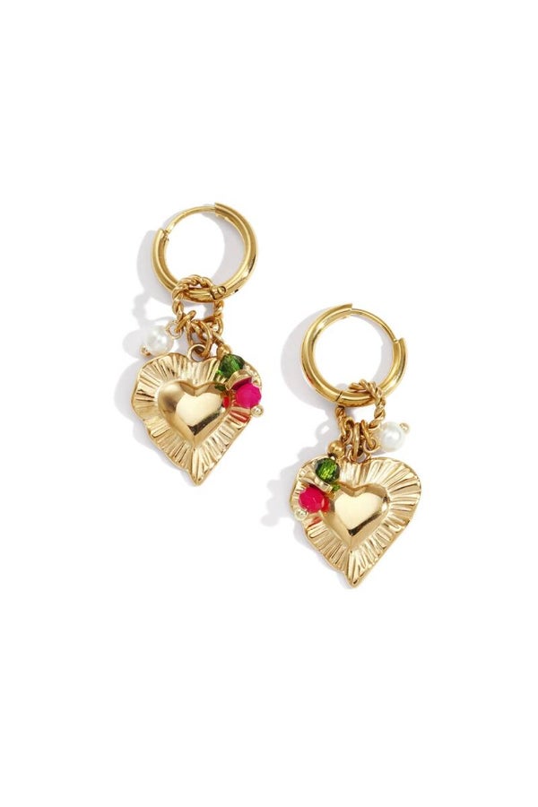 Oorbellen | RVS | Happy charm heart