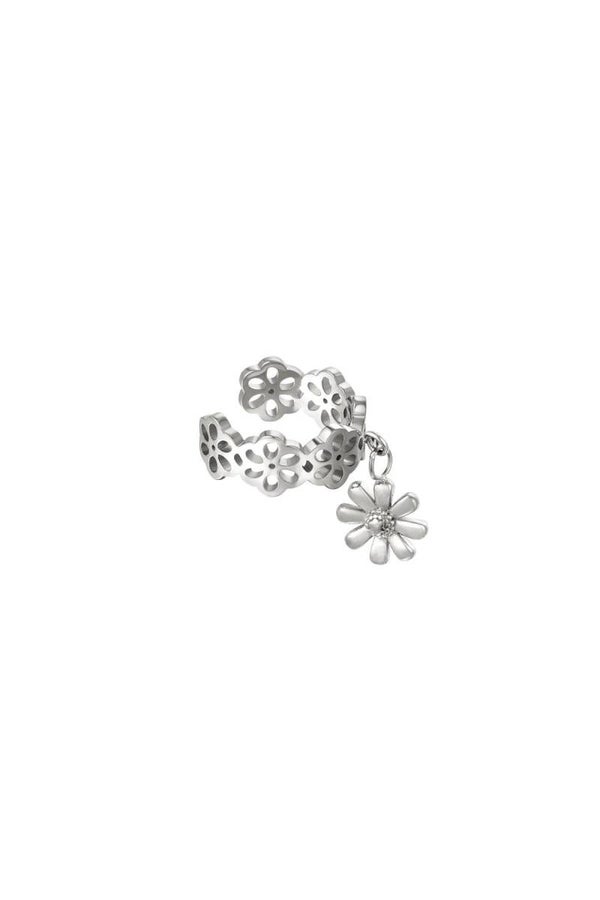 Ear cuff | RVS | Zilver | Bloemetje