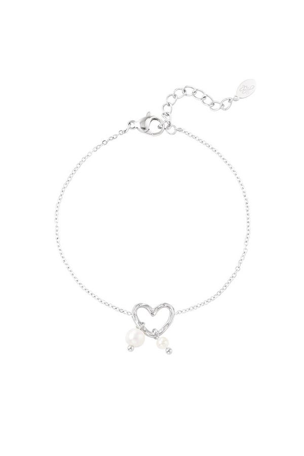 Armbandje | RVS | Parel | Hart