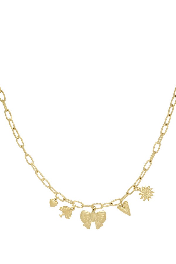 Ketting | RVS | Goud | Bedels | Strik