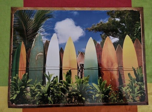 Surfplanken metal art