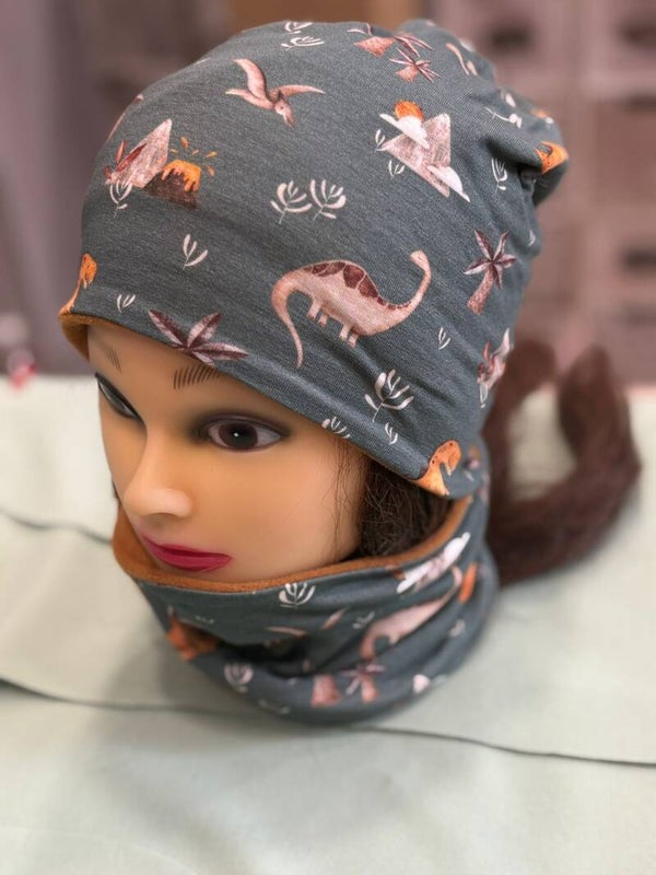Beanie-Mützen-Set - Dino´s Gr. 50cm