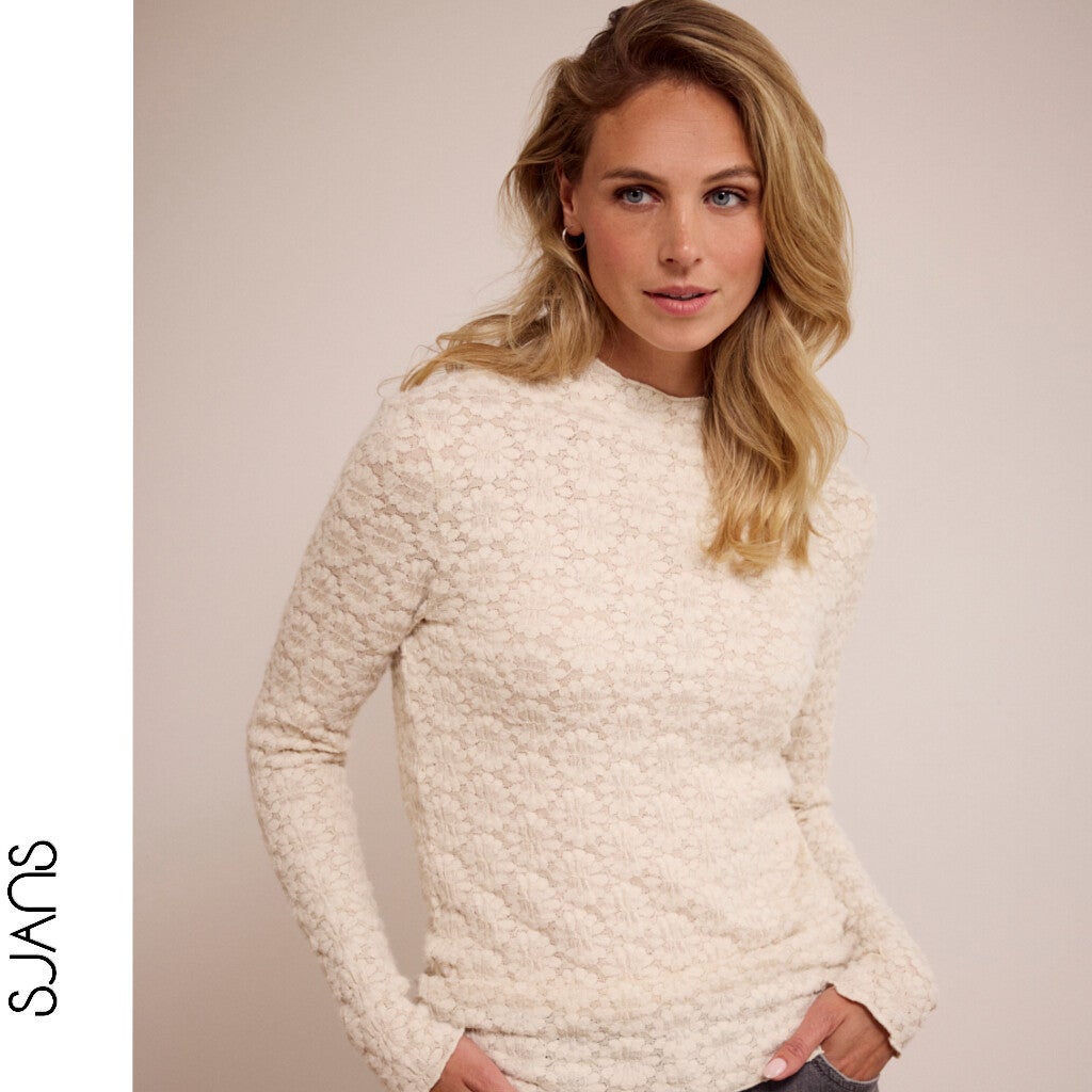 Tramontana 'Melanie' ajour mock neck top