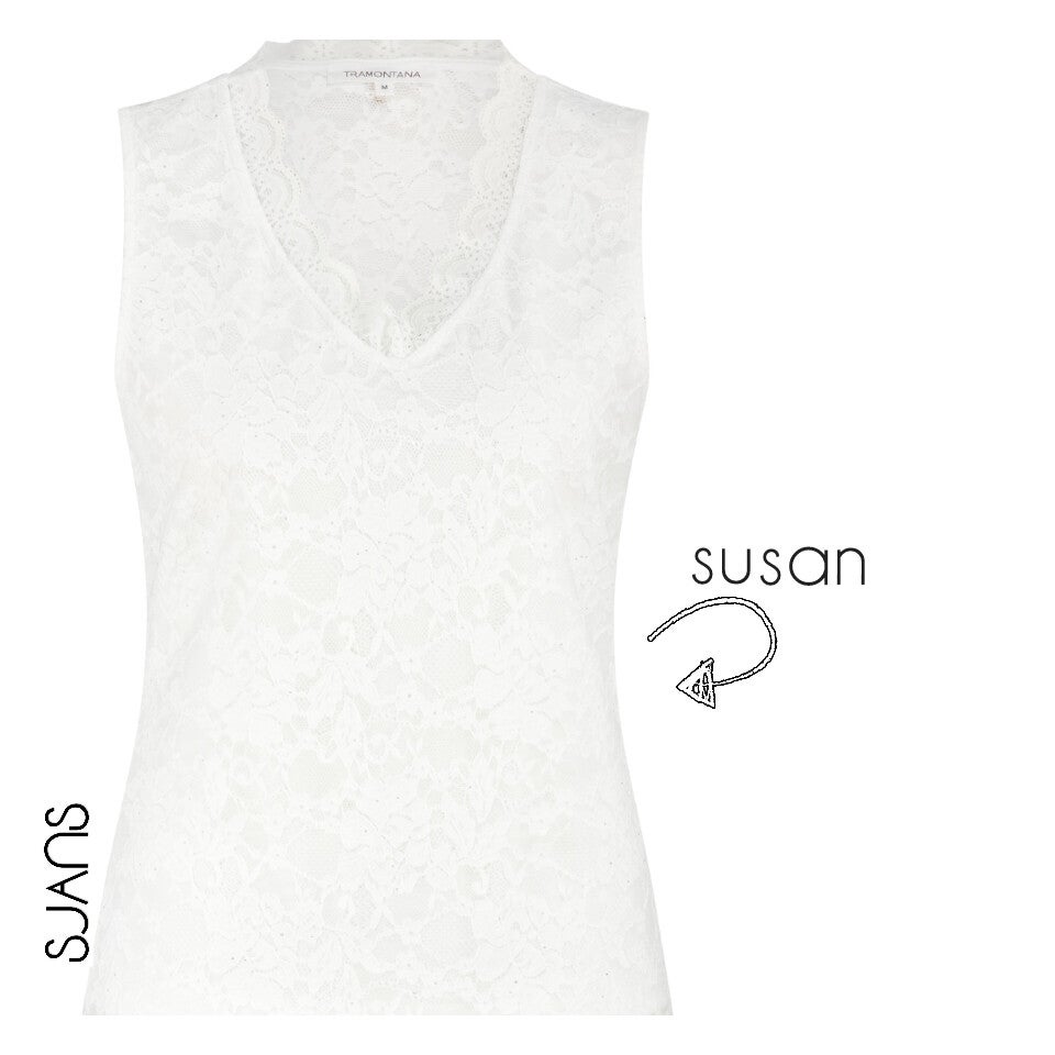 Tramontana'Susan' lace V-neck singlet
