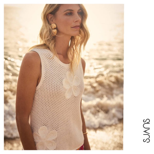 Tramontana 'Kailey' sleeveless jumper crochet