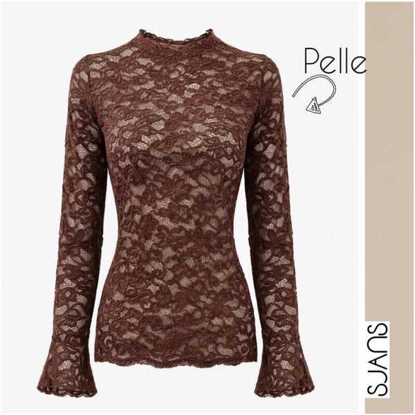 Tramontana 'Pelle' velvet stretch lace top