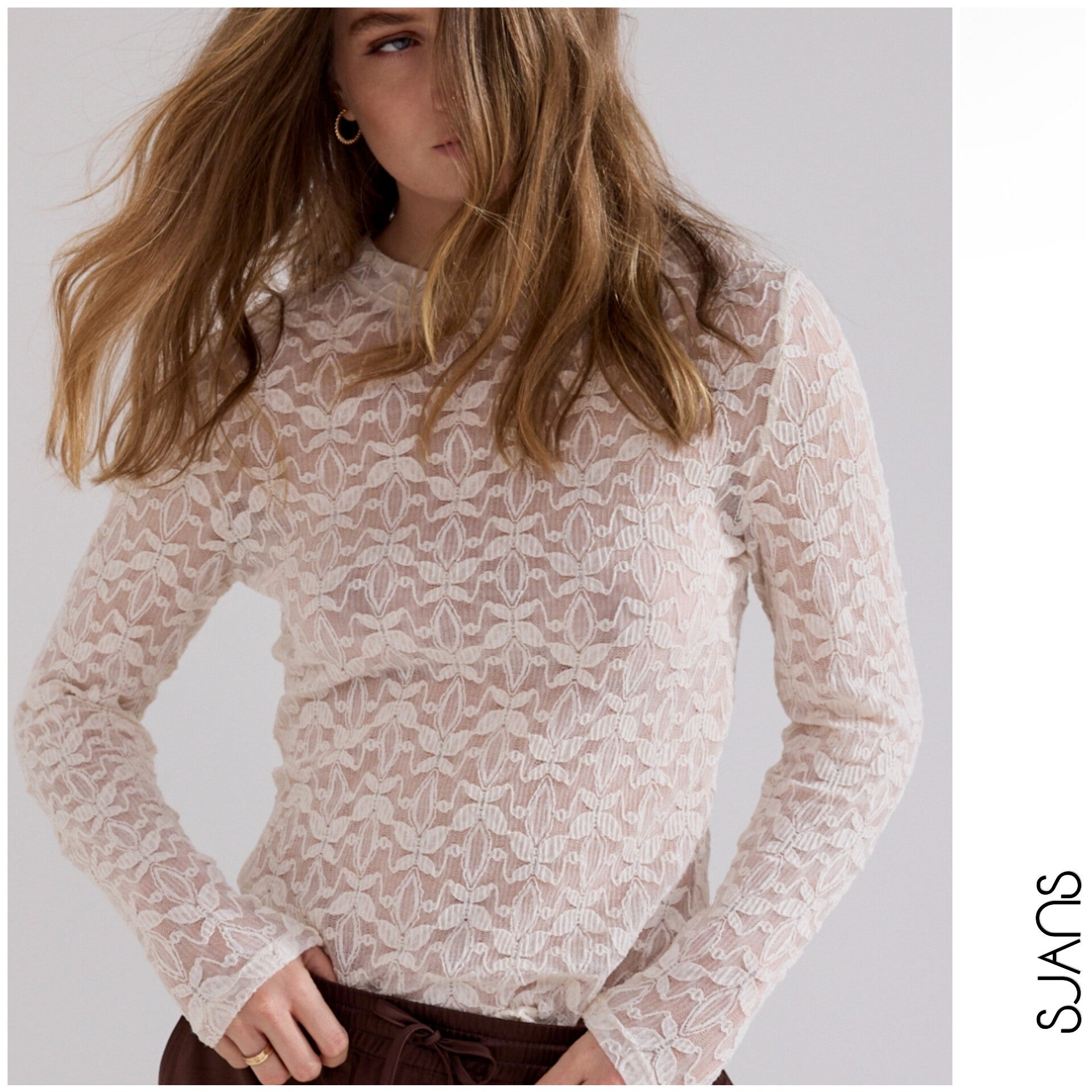 Tramontana 'Liz' stretch lace top