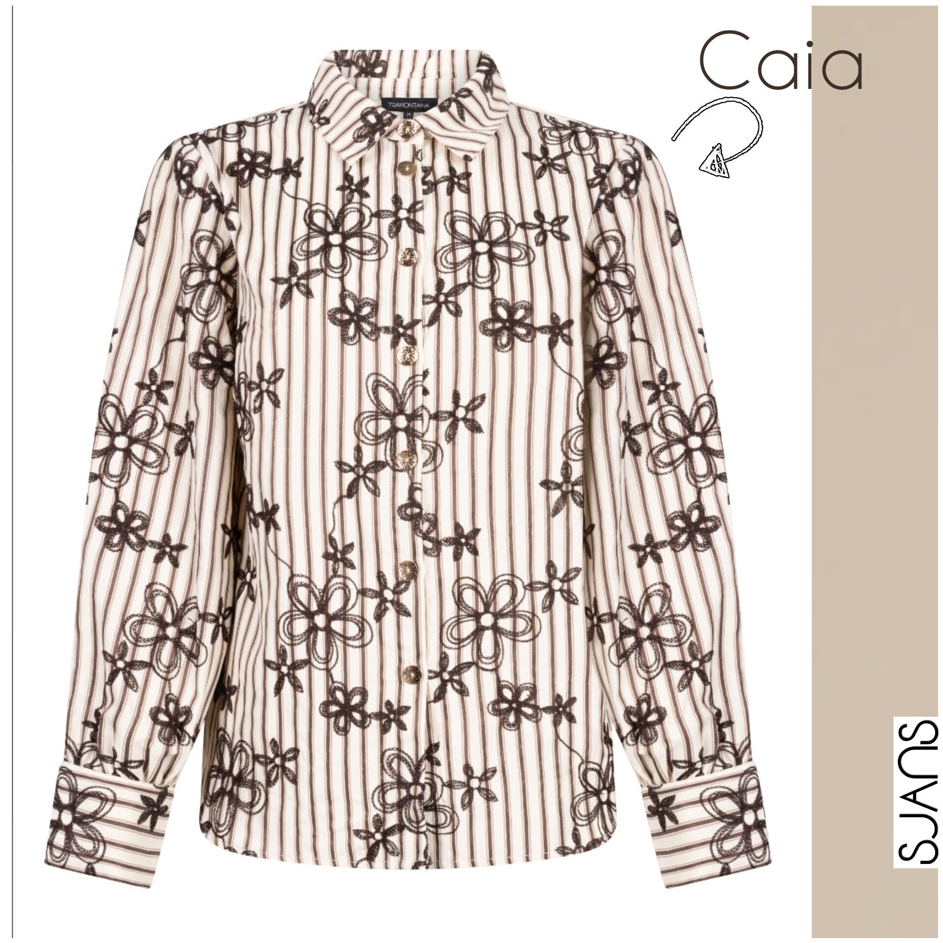 Tramontana 'Caia' striped blouse embro