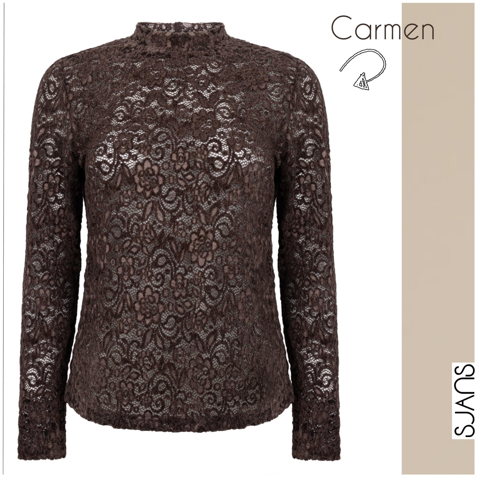 Tramontana 'Carmen' velvet stretch lace top