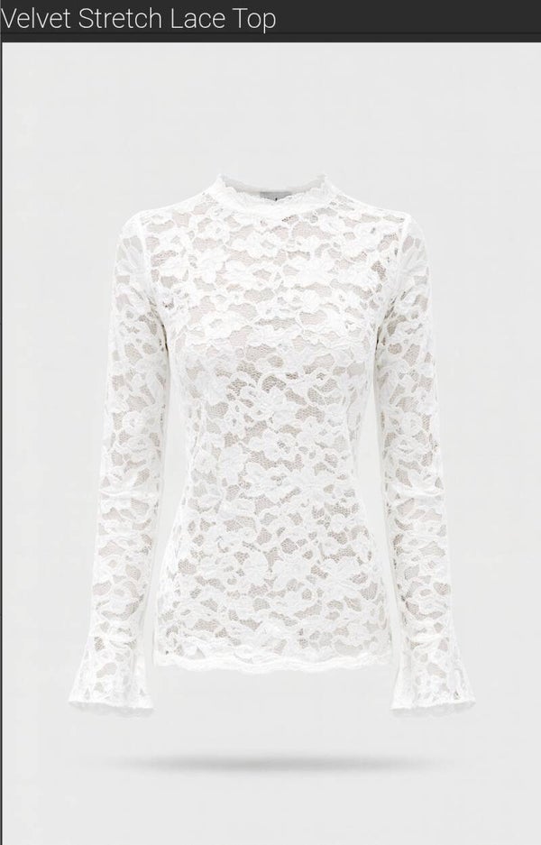 Tramontana 'Becky' velvet stretch lace top