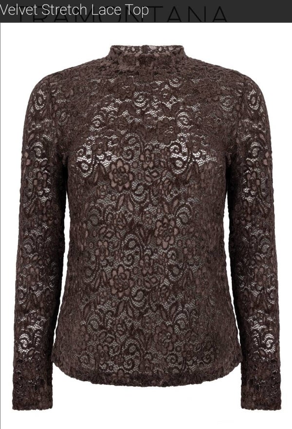 Tramontana 'Carmen' velvet stretch lace top