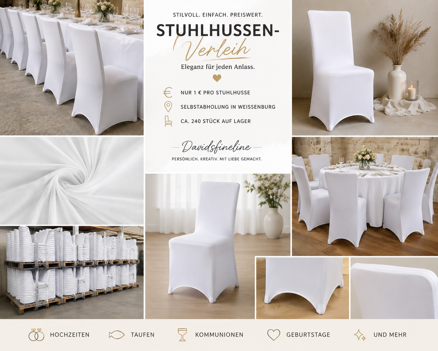 Stuhlhussenverleih - NUR Abholung