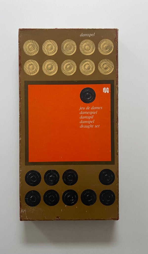 Damspel van Jumbo Bord is 36 x 36 cm COMPLEET