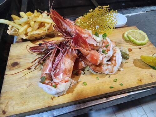 Seafood Platter on Wood