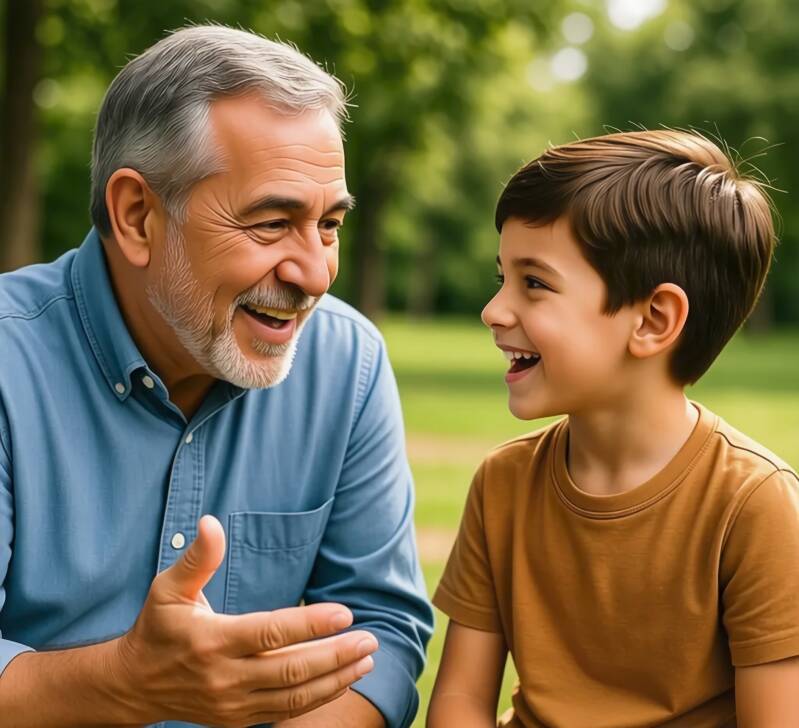 Abuelo y Nieto Hablando de la IA