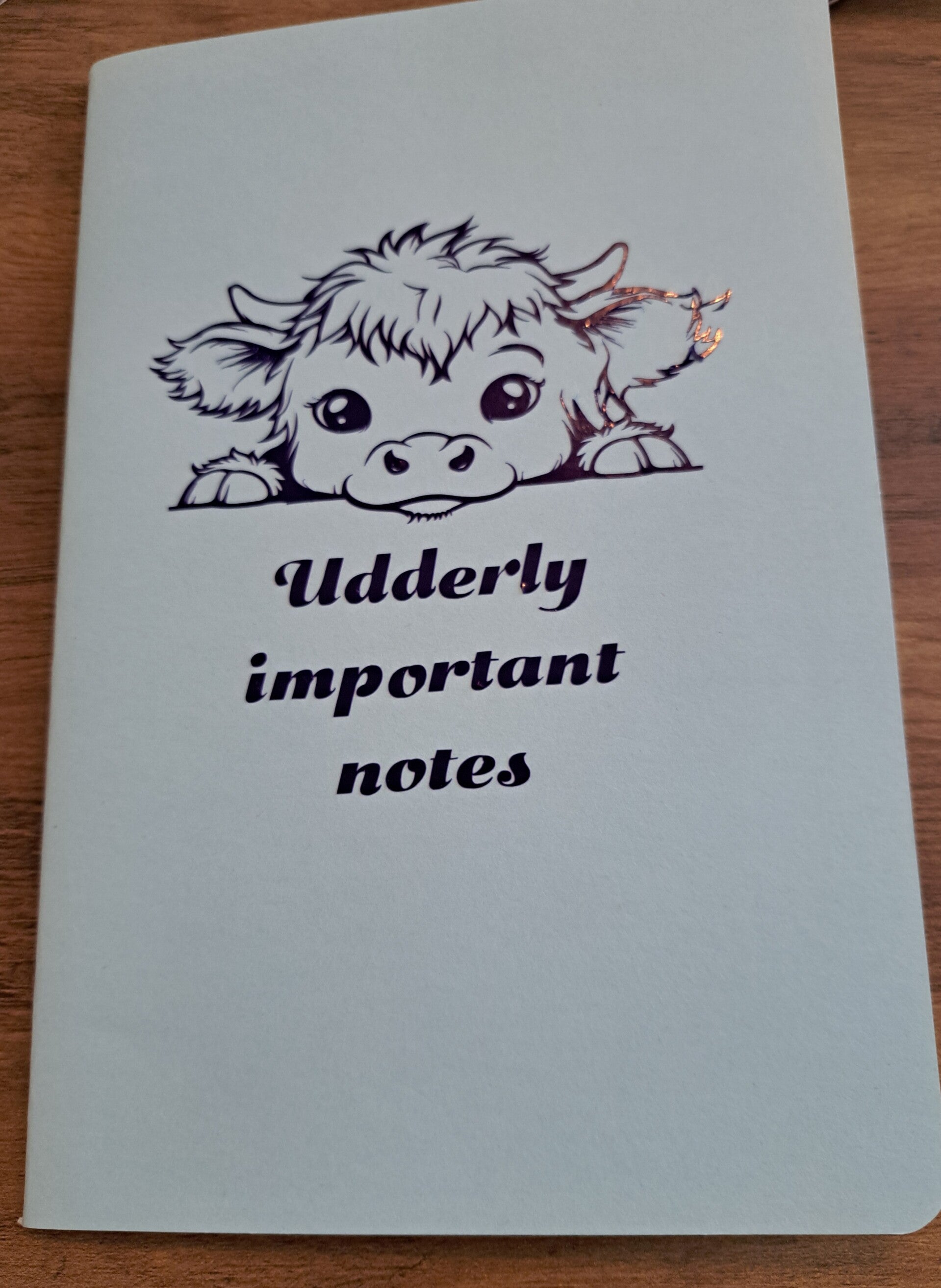 Udderly important notes notebook
