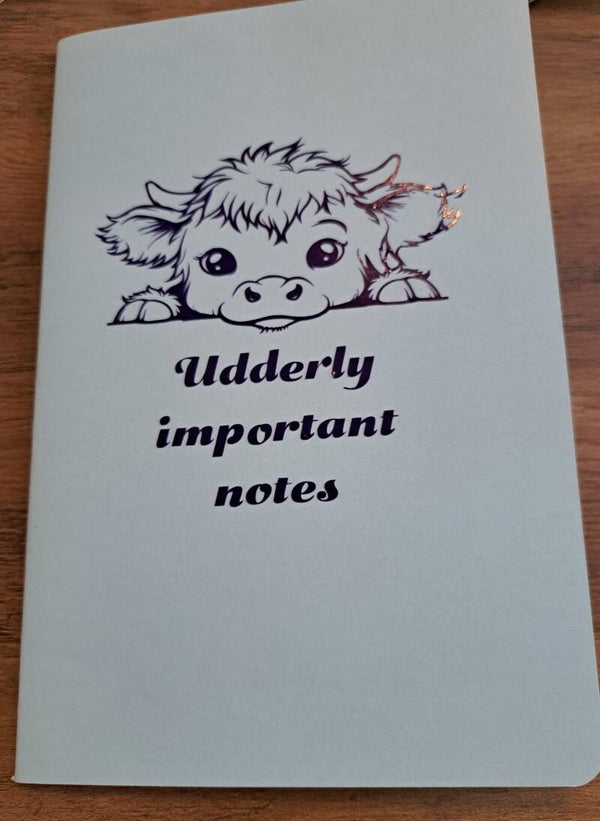 Udderly important notes notebook