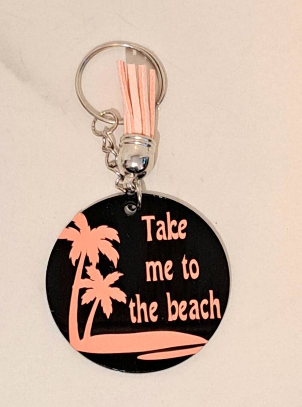 Take me to the beach keyring