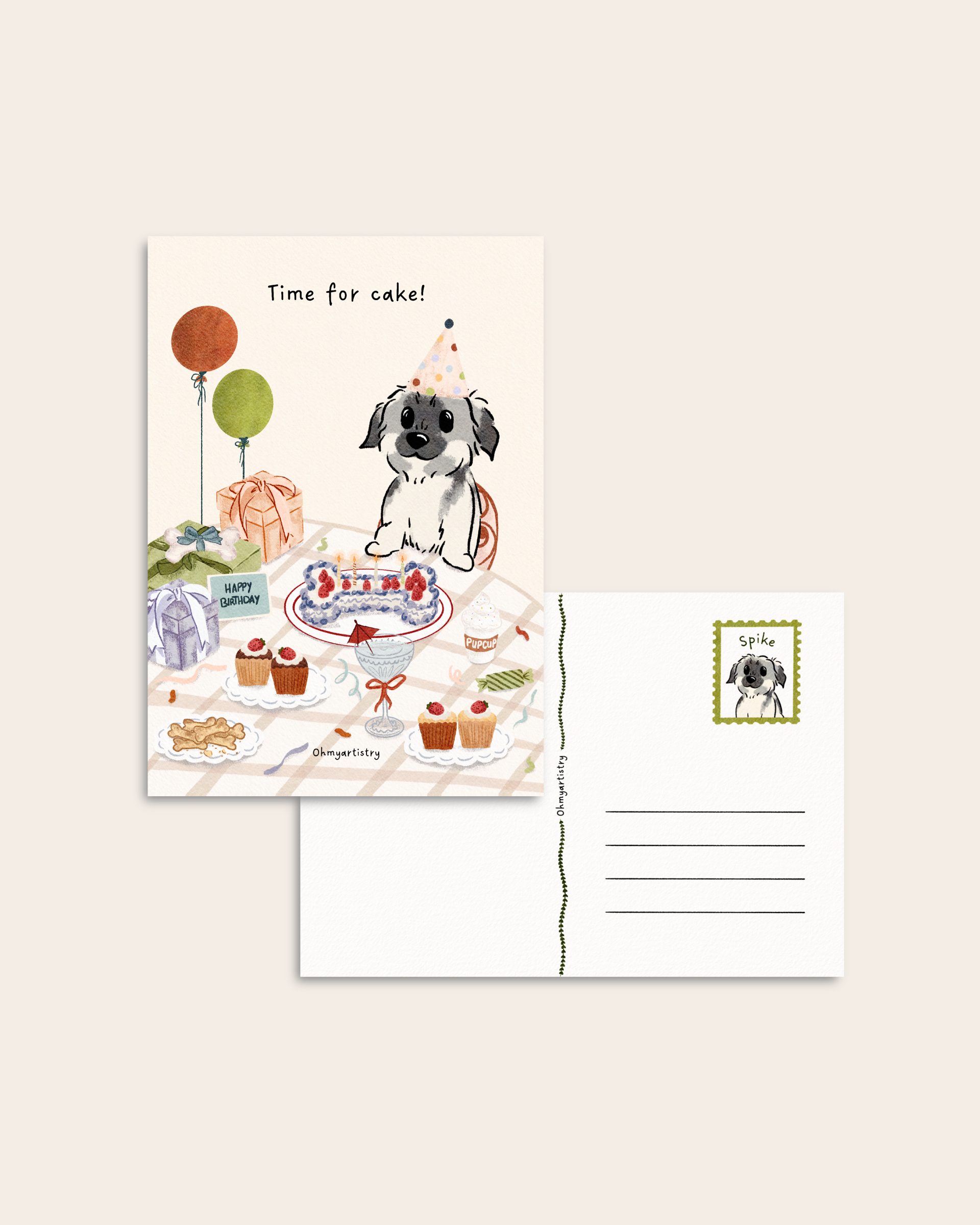 Personalized postcard “Time for cake!”