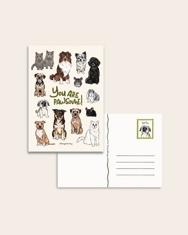 Postcard “You are pawsome!”