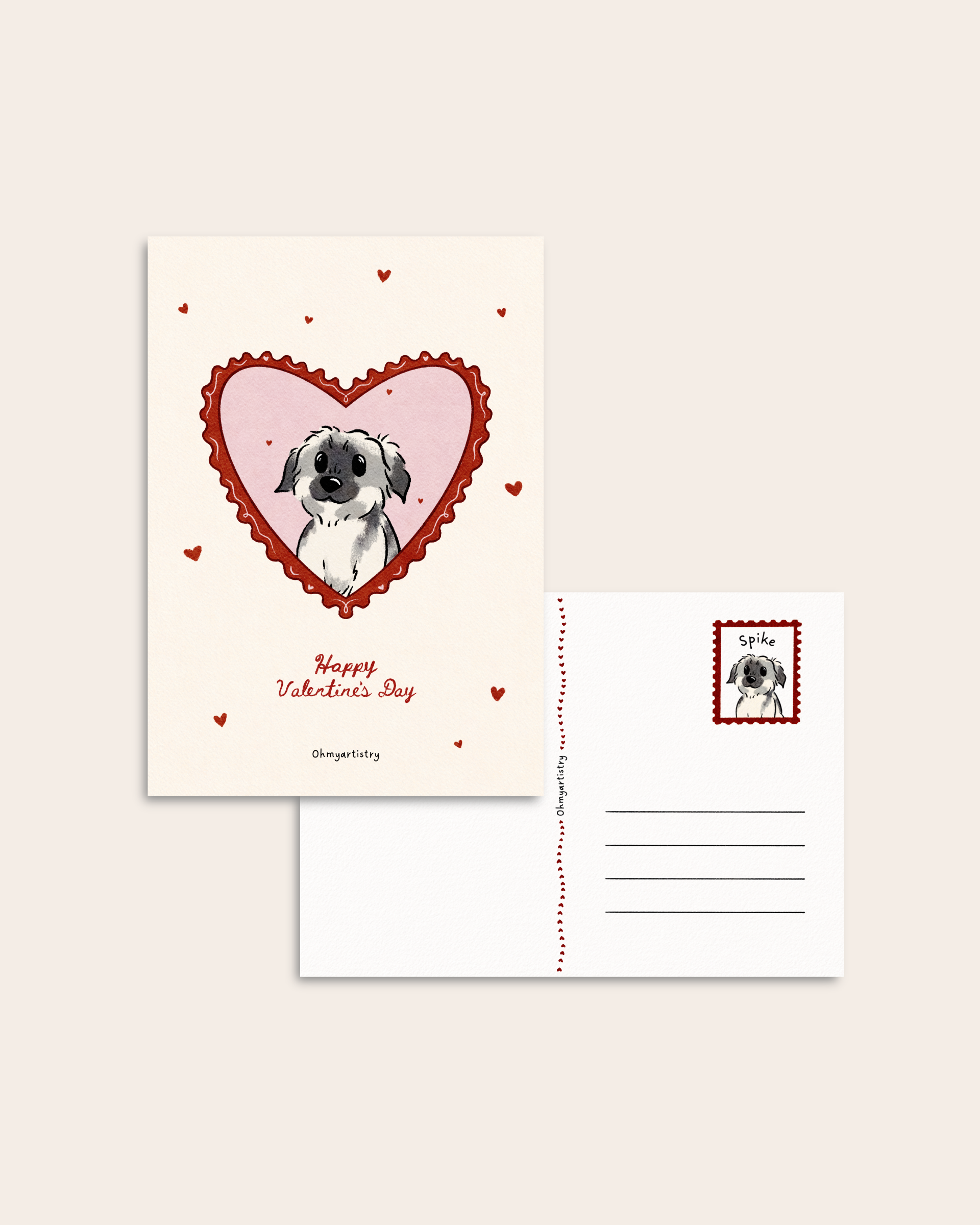 Personalized postcard “Valentine’s Day heart”