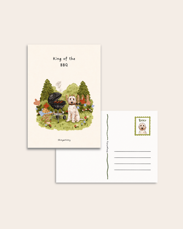 Beer Postcard “BBQ King”