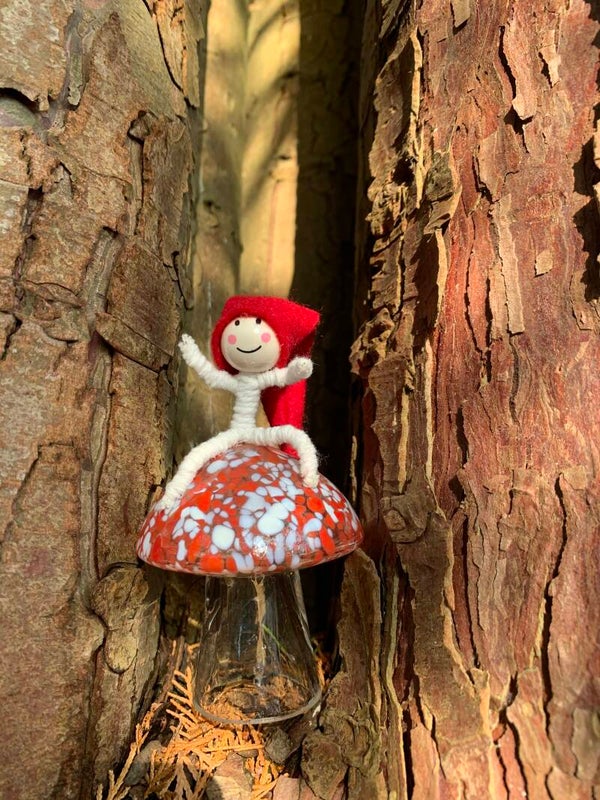 Svamp med Jultomt - Paddenstoel met Tomte