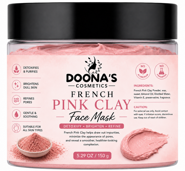 Doona's Pink Clay Face Mask/Flexible Silicone Brush Applicator