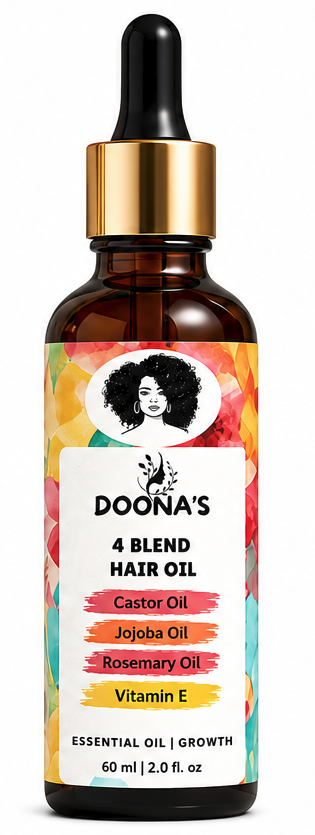 4 Blend Hair OIL Promotes Stronger, Thicker Hair Growth 2 FL Oz
