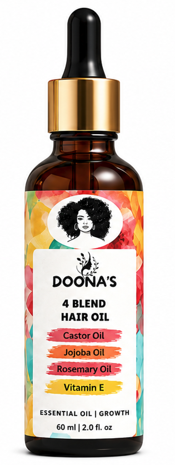 4 Blend Hair OIL Promotes Stronger, Thicker Hair Growth 2 FL Oz