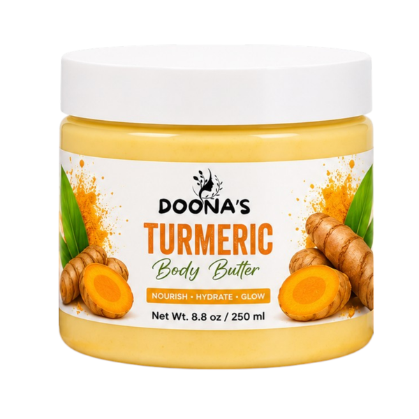 Doona's Turmeric Face Cream – All Natural Skin Brightening Lotion – Turmeric Whipped Body Butter for Dark Spots Skincare Cleanses, Fights Acne,
