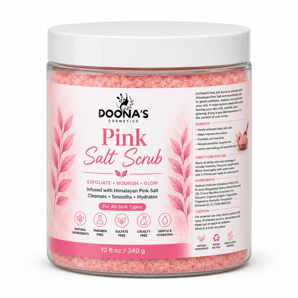 Doona's Pink Salt Scrub,12 oz / 340 g