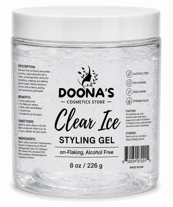 Doona's Clear Ice Styling Gel - Protects and Strengthens Your Strands - Non-Flaking, Alcohol Free