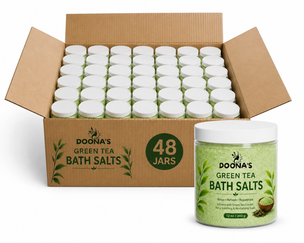 DOONA'S Green Tea Bath Salts Relax • Refresh • Rejuvenate,(12 oz / 340 g),BOX  48 JARS