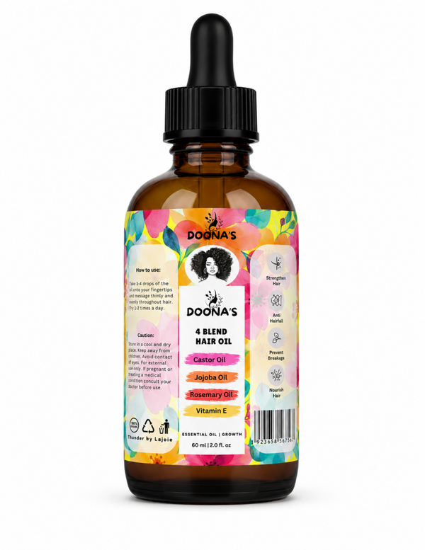 4 Blend Hair OIL Promotes Stronger, Thicker Hair Growth 2 FL Oz