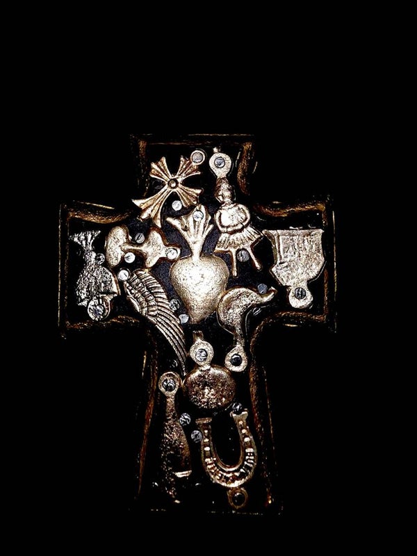 Sacred Heart Cross - Black