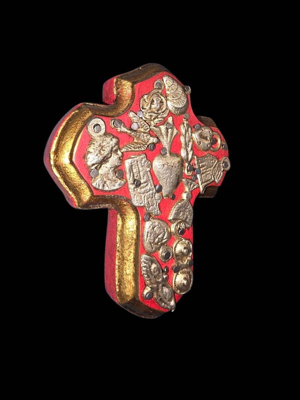 Red Sacred Heart Cross