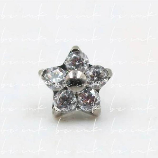 TN294 – Titanium Mini Flower CZ Top