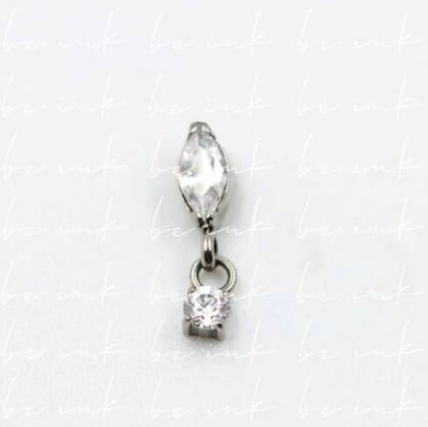 TN987 – Titanium Navette Top with Dangling CZ Drop