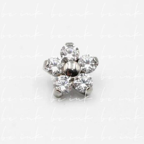 TN278 – Titanium Flower CZ Center Top