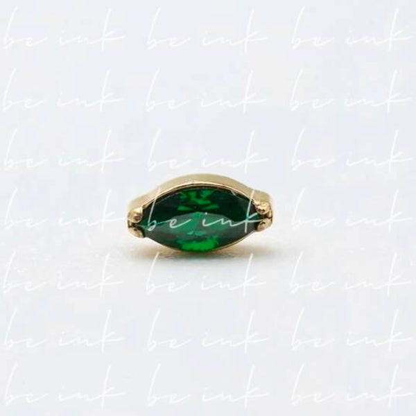 TN883 – Titanium PVD Gold Crystal Top (Emerald Green)