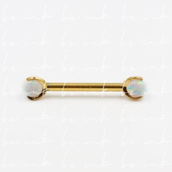 TN699 → Opal Glow Barbell – Titanium PVD Gold