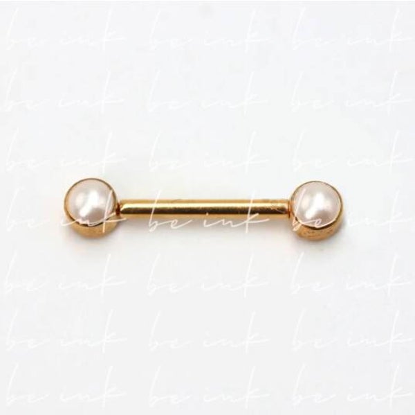 TN1180 → Pearl Essence Barbell – Titanium PVD Gold