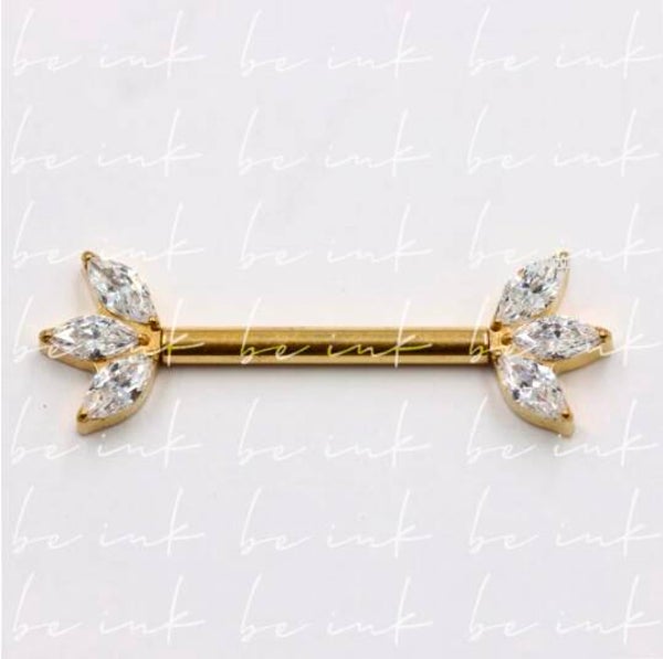 TN1120 Nipple Trinity Navetes Titânio PVD Gold