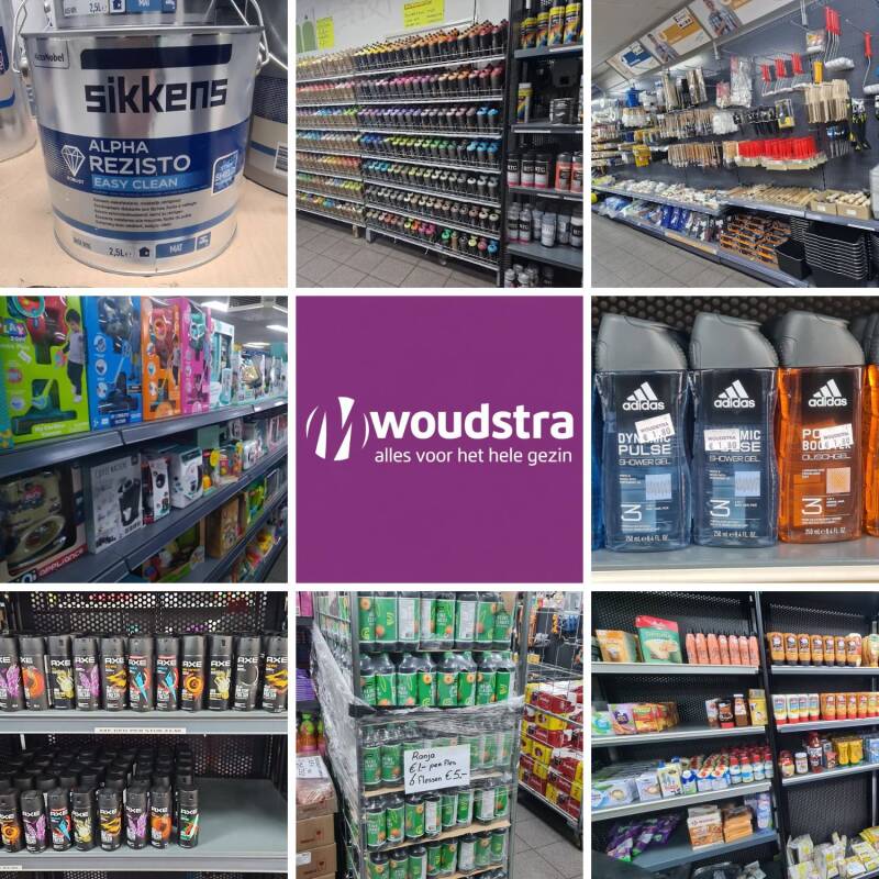 Assortiment van MD Woudstra met verf, cosmetica, speelgoed en partijhandel